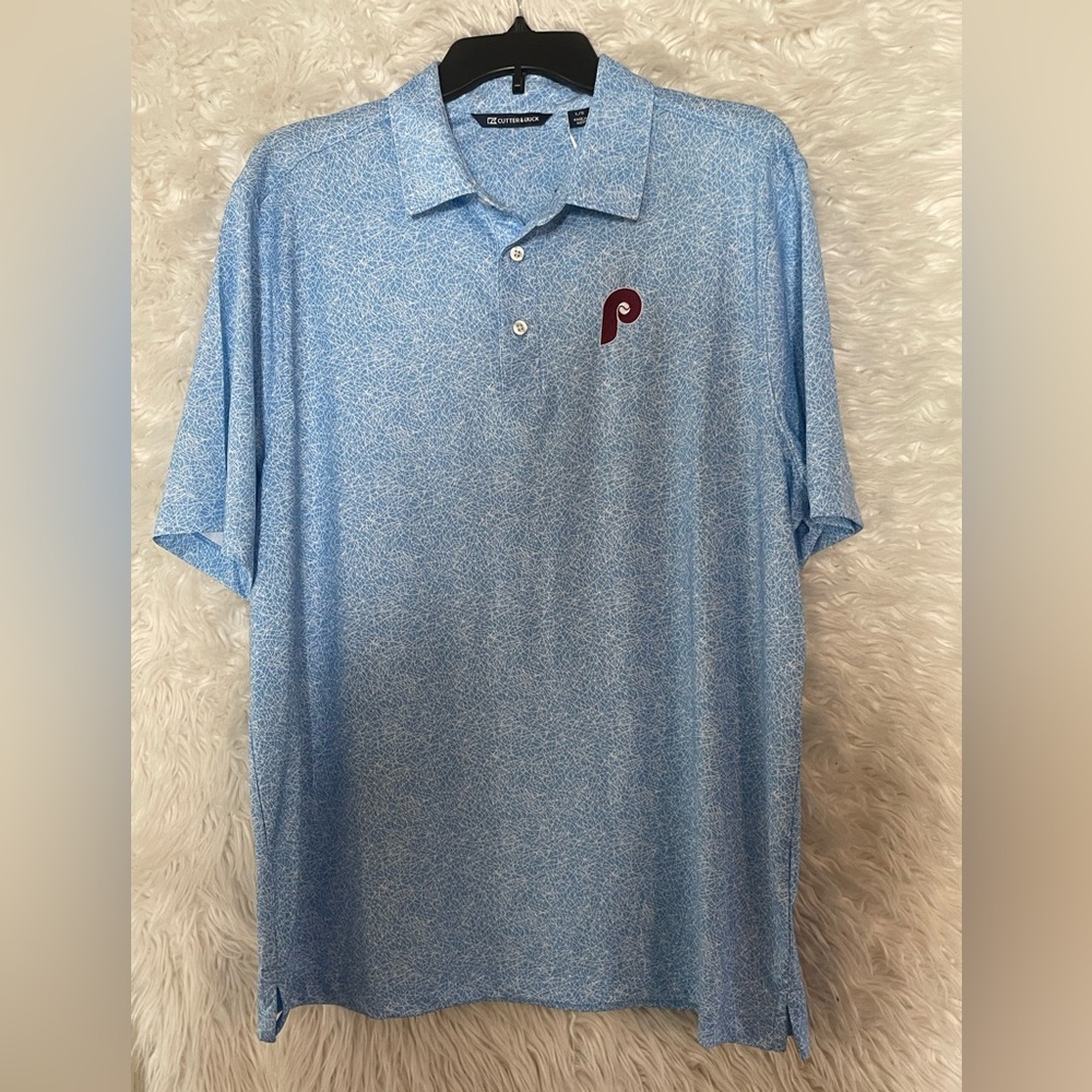 Philadelphia Phillies Cutter & Buck Cooperstown NWT Pike Constellation Polo-L